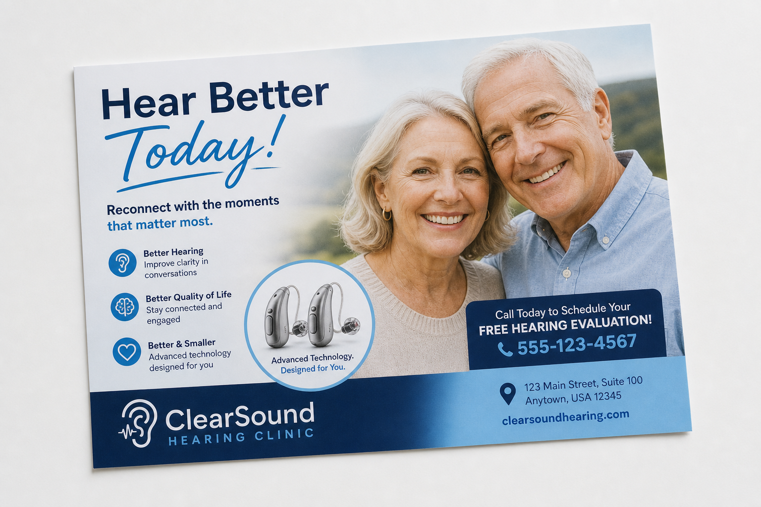 Hearing aid clinic direct mail campaign example